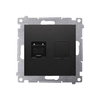 Prise ordinateur simple RJ45 catégorie 6 avec cache anti-poussière (module), noir mat Simon54