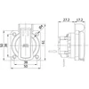 Prise Schuko intégrée bleue pour panneaux électriques 16A protection enfant IP54