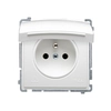 Prise simple terre IP44 avec volets BMGZ1BZ.01/11 Module blanc de base