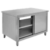 Professional Central Pass-Through Gastronomic Table with Cabinet 120x70x85