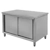 Professional Central Pass-Through Gastronomic Table with Cabinet 120x70x85