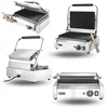 Professional Panini Contact Grill Medium Grooved 34x23 Hendi 263655