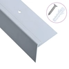 Profiles for stairs, 15pcs., Silver, 100cm, aluminum, f-shaped