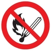 Prohibition sign, alum. 200mm, Do not use. open. fire and smoking