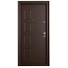 Puerta exterior metálica Tracia Atlas, izquierda, marrón oscuro RAL 8019,205x88 cm