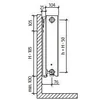 PURMO PLAN radiaator FCV22-lewy 600x1200, küttevõimsus: 2011W (75/65/20°C), teraspaneelradiaator sileda esiplaadiga, põhjaühendusega,