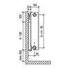 PURMO Plint-Heizkörper CV22 200x1400, Heizleistung:1014W (75/65/20°C), Stahlplattenheizkörper mit Bodenanschluss, PURMO Plint Ventil Compact,