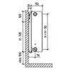 PURMO Plint Heizkörper CV33 200x1400, Heizleistung: 1431W (75/65/20°C), Stahlplattenheizkörper mit Bodenanschluss, PURMO Plint Ventil Compact,