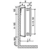 PURMO radiaator H20 600x1000, küttevõimsus: 1085W (75/65/20°C), hügieeniline terasplekkradiaator külgühendusega, ilma katete ja restita, Purmo