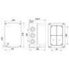 Quadratische Anschlussdose aus tiefem ABS-Kunststoff 210x140x140mm IP67 IK06