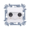 R-TV pass-through antenna socket (module) att.TV and R: 10 dB, white Simon10