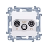 R-TV-SAT end/terminal antenna socket to pass-through socket (module) transg.R, TV, SAT -1.5 dB, white Simon10