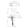 Ravak armatura za umivalnik 10 ° Free 145 mm črna brez kapice