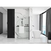Rea Aero Black Mat 100 shower wall with shelf and EVO hanger
