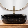 Rea Belinda Black Marble Shiny bordplade håndvask - Yderligere 5% RABAT med kode REA5