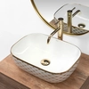 Rea Belinda Diamond White/Gold countertop washbasin - Additionally 5% DISCOUNT with code REA5