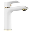 Rea Bloom White/Gold Washbasin Faucet Low - Additionally 5% DISCOUNT with code REA5