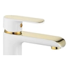 Rea Bloom White/Gold Washbasin Faucet Low - Additionally 5% DISCOUNT with code REA5