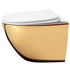 Rea Carlo flat mini Gold/White wall-hung toilet bowl - Additionally 5% discount with code REA5