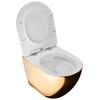 Rea Carlo flat mini Gold/White wall-hung toilet bowl - Additionally 5% discount with code REA5