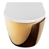 Rea Carlo flat mini Gold/White wall-hung toilet bowl - Additionally 5% discount with code REA5