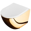 Rea Carlo flat mini Gold/White wall-hung toilet bowl - Additionally 5% discount with code REA5