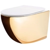 Rea Carlo flat mini Guld/Vit vägghängd toalettskål - Dessutom 5% rabatt med koden REA5