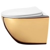 Rea Carlo platte mini Goud/Wit wandtoiletpot - Extra 5% korting met code REA5