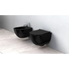 Rea Carter Rimless Black wall-hung toilet bowl with a soft-close seat - additional 5% discount with code REA5