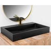 Rea Goya countertop conglomerate washbasin 70 black mat 700x460x100 mm - ADDITIONALLY 5% DISCOUNT FOR CODE REA5