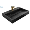 Rea Goya countertop conglomerate washbasin 70 black mat 700x460x100 mm - ADDITIONALLY 5% DISCOUNT FOR CODE REA5