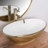 Rea Pamela Guld/Hvid bordplade håndvask - yderligere 5% rabat med kode REA5