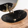Rea Royal countertop washbasin in black marble gold - Additionally 5% discount with code REA5