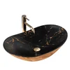 Rea Royal countertop washbasin in black marble gold - Additionally 5% discount with code REA5