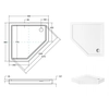 Receveur de douche pentagonal Besco Bergo 90 x 90 cm avec caisson - 5% REMISE supplémentaire sur le code BESCO5