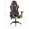 Reclining office / game chair, faux leather, gold color