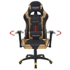 Reclining office / game chair, faux leather, gold color