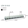 Regleta de bornes, roscada, termoplástica, LTA 12-10.0, Blanco