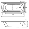 Riho Miami rectangular bathtub 170x70 cm