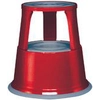 Rolling stool metal red