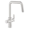 Rubinetto filtro Grohe Blue Pure Eurosmart con bocca a "U" 150° girevole, acciaio inossidabile