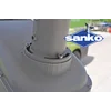 SANKO saulės LED gatvių lempa FP-06 6000K (LED 40W 8000lm dvipusis skydelis 80W LiFePO4 24Ah)