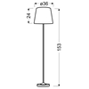 Satin floor lamp with gray striped lampshade Segin Candellux 51-19007