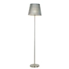 Satin floor lamp with gray striped lampshade Segin Candellux 51-19007