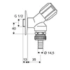 SCHELL COMFORT inclined valve 1/2" x 3/4" chrome 033920699