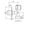 Schell helytakarékos csatlakozásvezérlő szelep 1/2" x 3/4" rövid 054400699