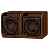 Schuko socket 2-krotne, surface-mounted,IP44, bronze, HERMES