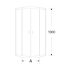 Semi-circular shower cabin Sea-Horse Stylio 70x70 - frosted glass