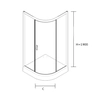 Semi-circular single-leaf shower cabin Sea-Horse BK501RG+ Stylio 80x80x190 - graphite glass