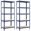 Shelves, 2pcs., Blue, 80x40x180cm, steel and mdf